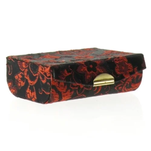 Broderet pung med spejl (str. 9 x 6 x 3 cm)