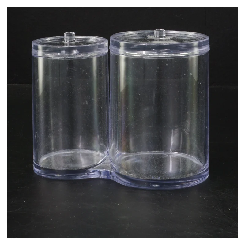 Gennemsigtig dobbelt krukke med låg (str. 12x14,5 cm)