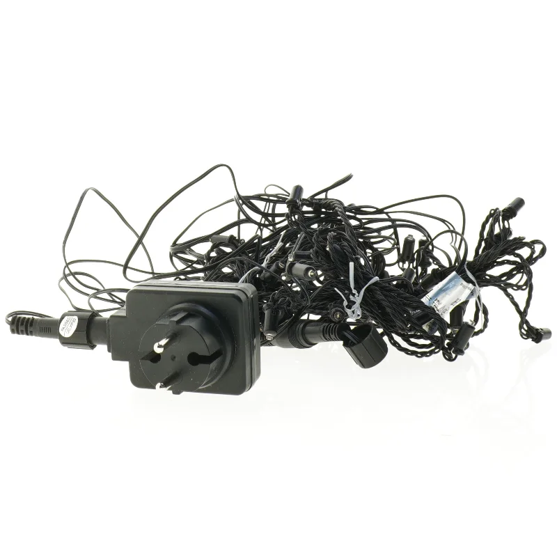 Sort lyskæde/gardin med ledning fra Ikea