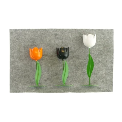Dekorations blomster i metal (3 styks)