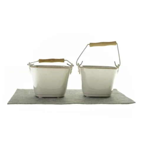 Urtepotter med træhåndtag til potte plantning (2 styks)