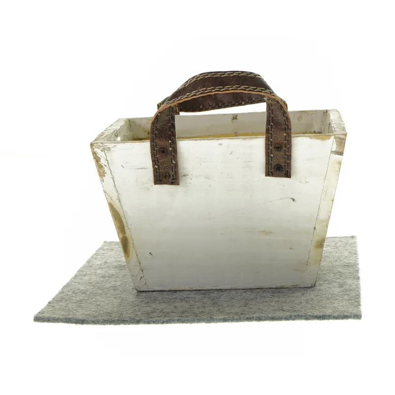 Urtepotte i træ med design og håndtag til potte plantning