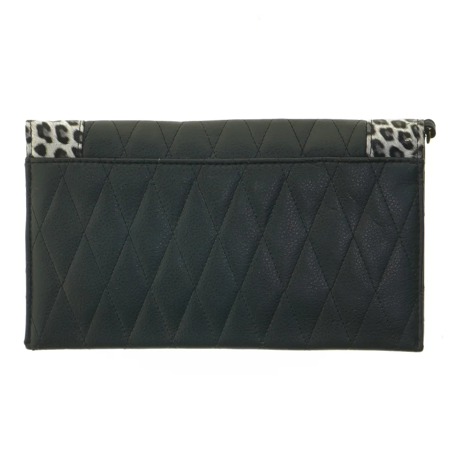 Sort pung med leoparddesign (str. 24x14 cm)