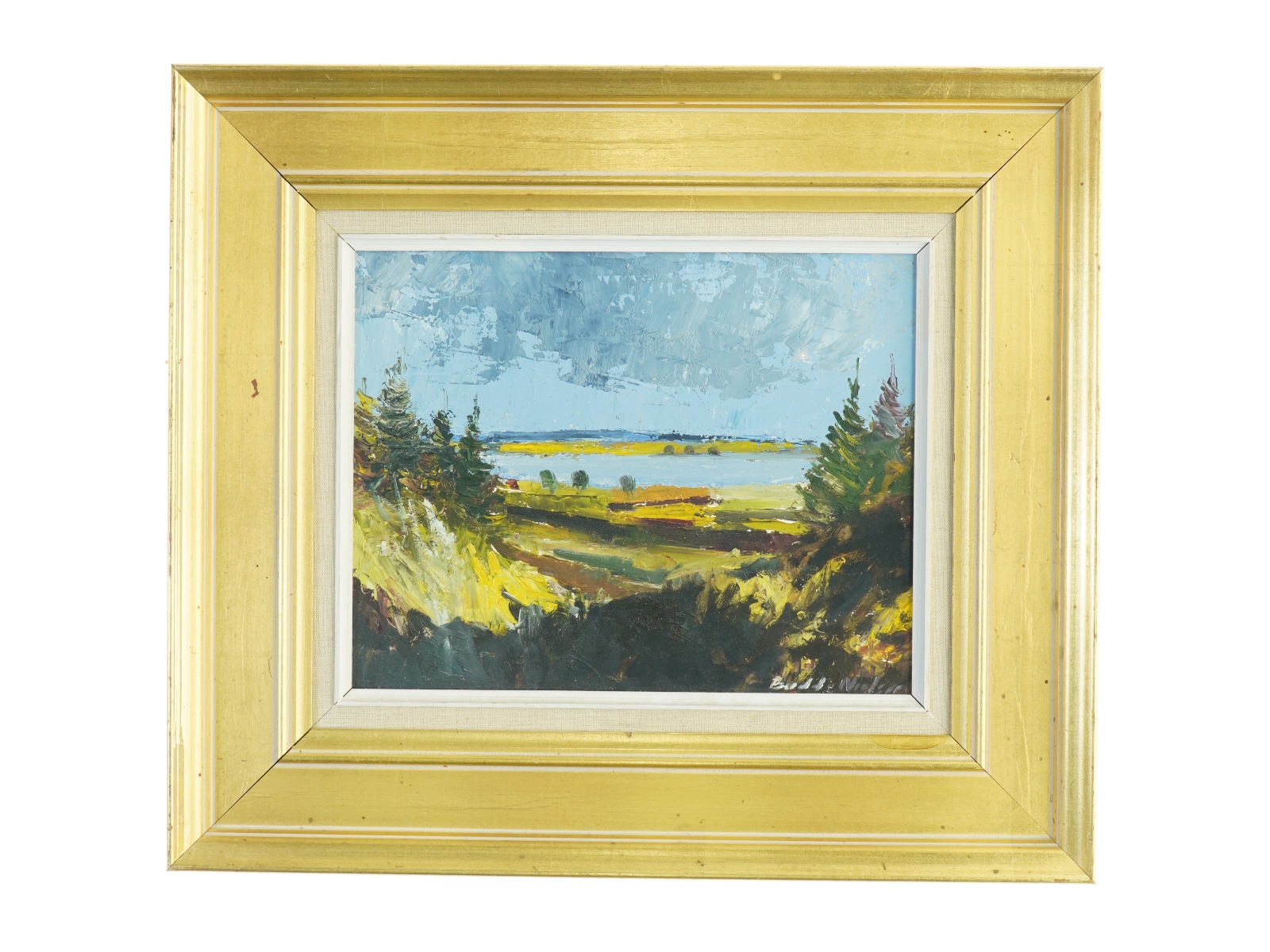 Oliemaleri, landskab (str. 47 x 41 cm)