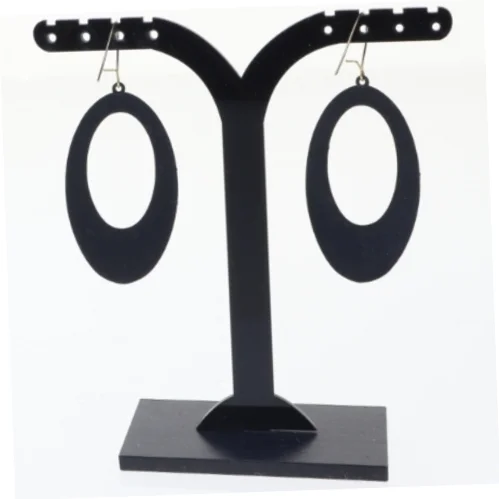 Øreringe med guldstriber (str. 4 x 2 komma 3 se m)