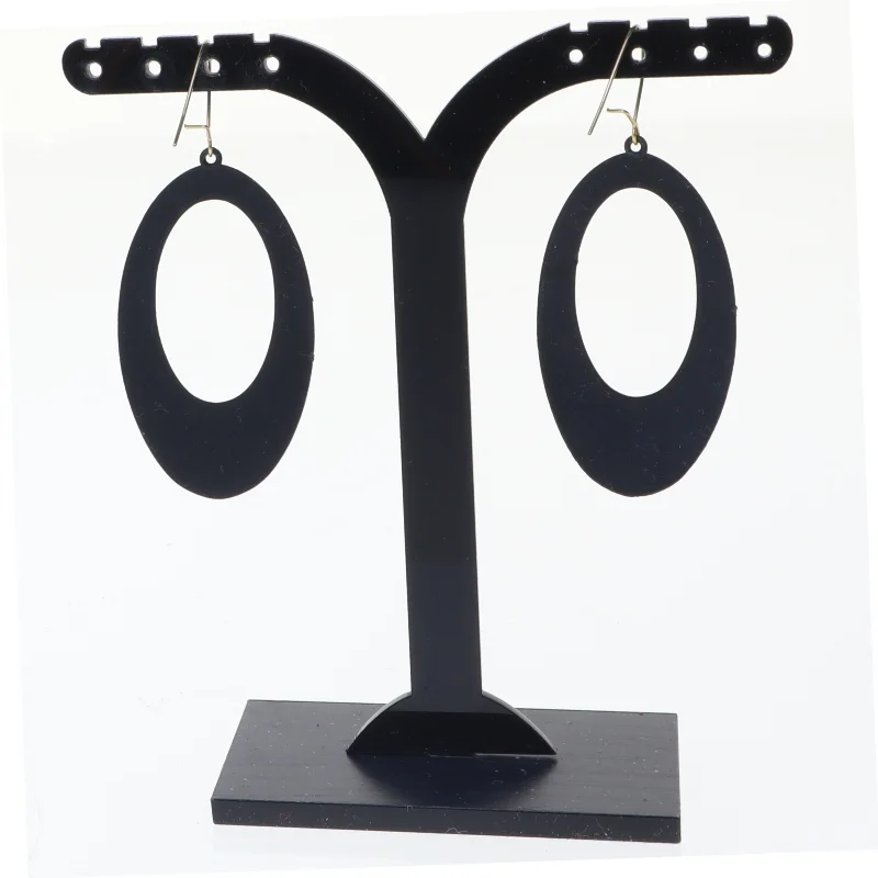 Øreringe med guldstriber (str. 4 x 2 komma 3 se m)