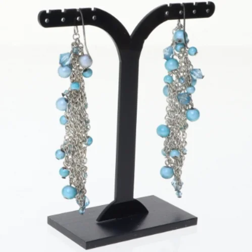 Blå øreringe (str. 8 komma 5 cm)