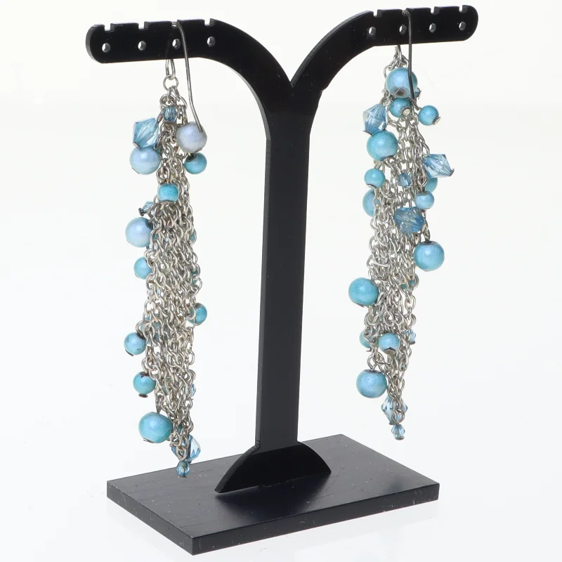 Blå øreringe (str. 8 komma 5 cm)