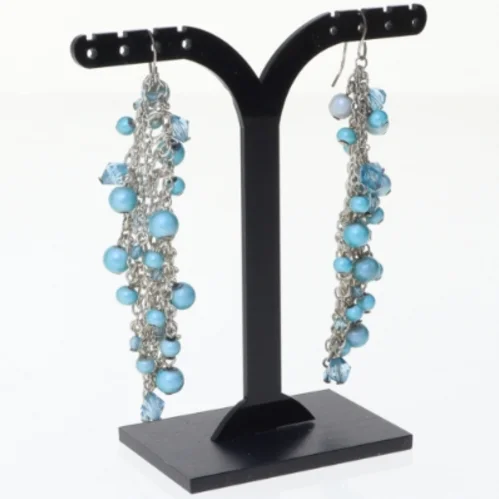 Blå øreringe (str. 8 komma 5 cm)