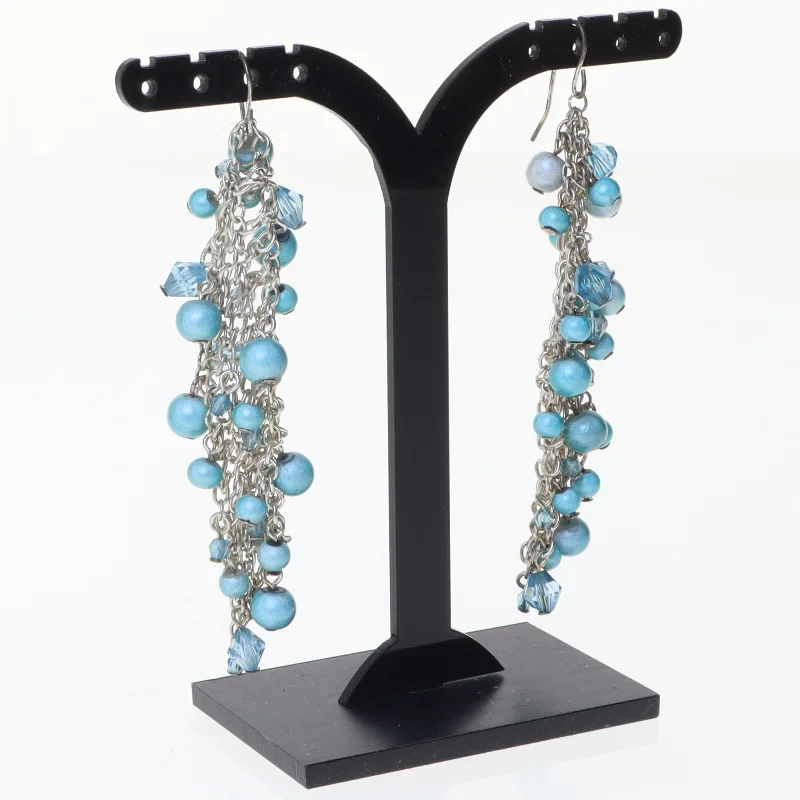 Blå øreringe (str. 8 komma 5 cm)