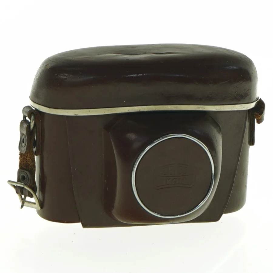 Vintage kamera med læderetui fra Zeiss Ikon (str. 12 cm x 8 cm)
