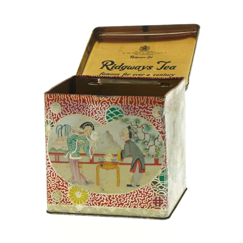 Dåse med print fra Ridgways Jea (str. LBH: 12,5x12,5x12,5cm)