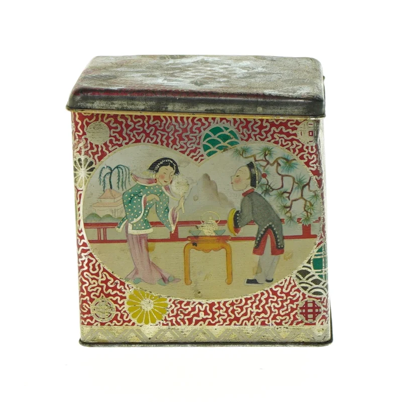 Dåse med print fra Ridgways Jea (str. LBH: 12,5x12,5x12,5cm)