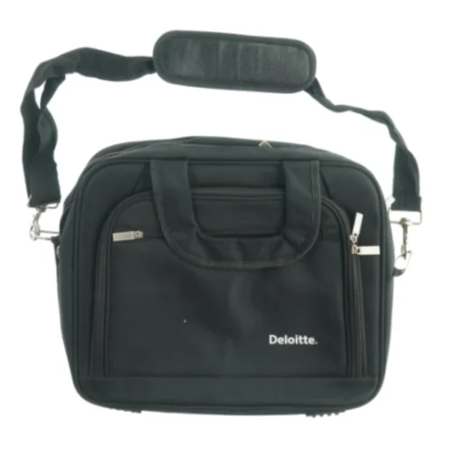 Computertaske med 3 forskellige rum og sidelommer fra Deloitte (str. LB:43x35cm)