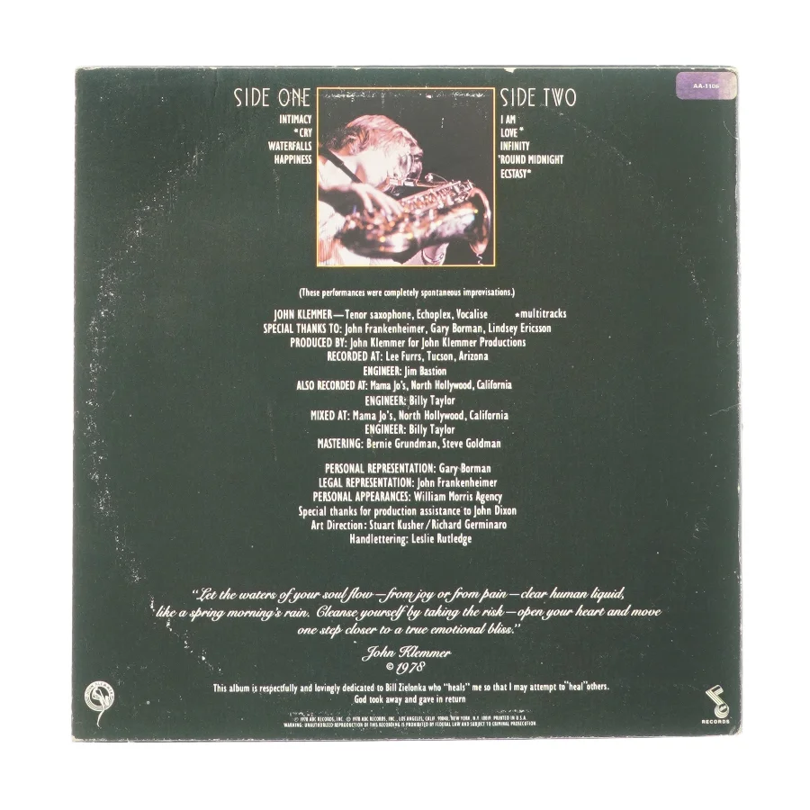 Cry af John Klemmer fra IP