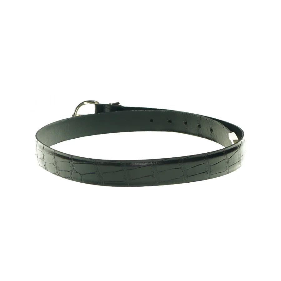 Sort læder bælte med slangeskind fra Pierre Balmain (str. L: 97-97 cm)