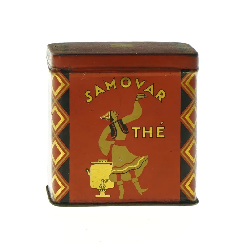 Dåse med print fra Lundgren (str. LBH: 10,5x7x11cm)