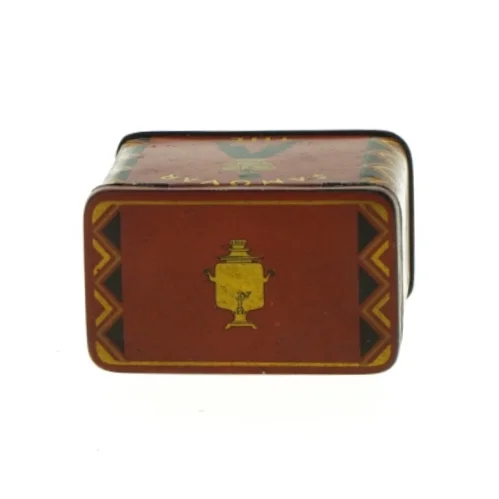 Dåse med print fra Lundgren (str. LBH: 10,5x7x11cm)