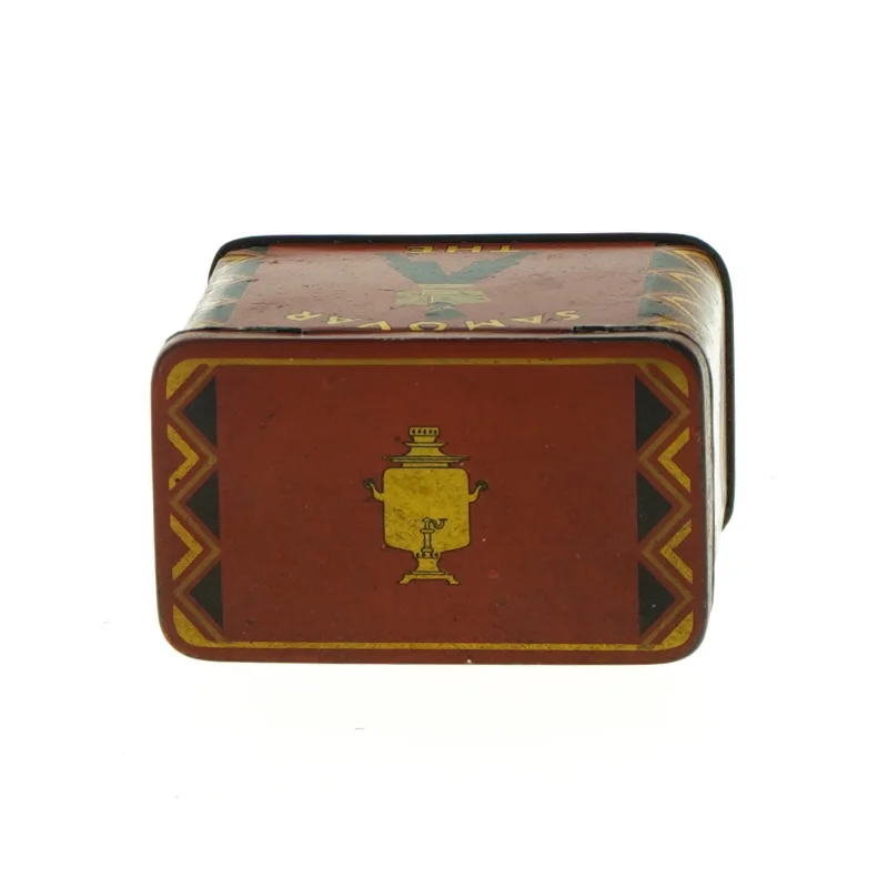 Dåse med print fra Lundgren (str. LBH: 10,5x7x11cm)