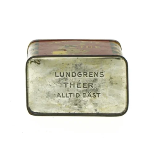 Dåse med print fra Lundgren (str. LBH: 10,5x7x11cm)