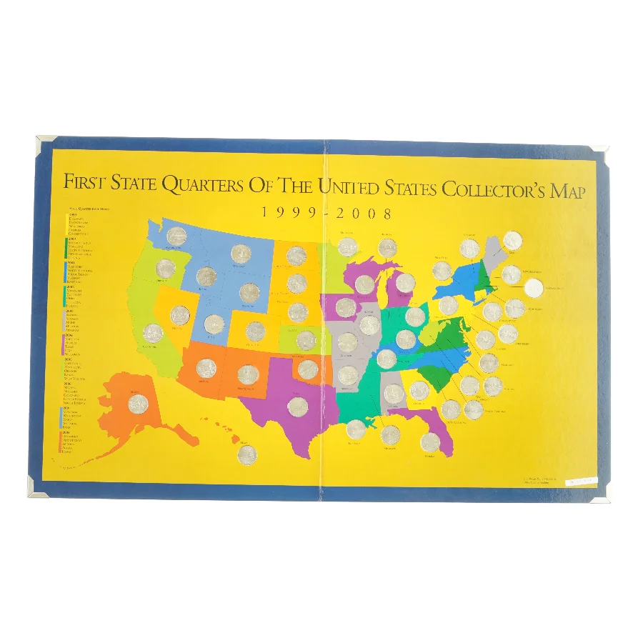 First state quarters of the united states collector´s map fra Bog (str. LB 44 35)