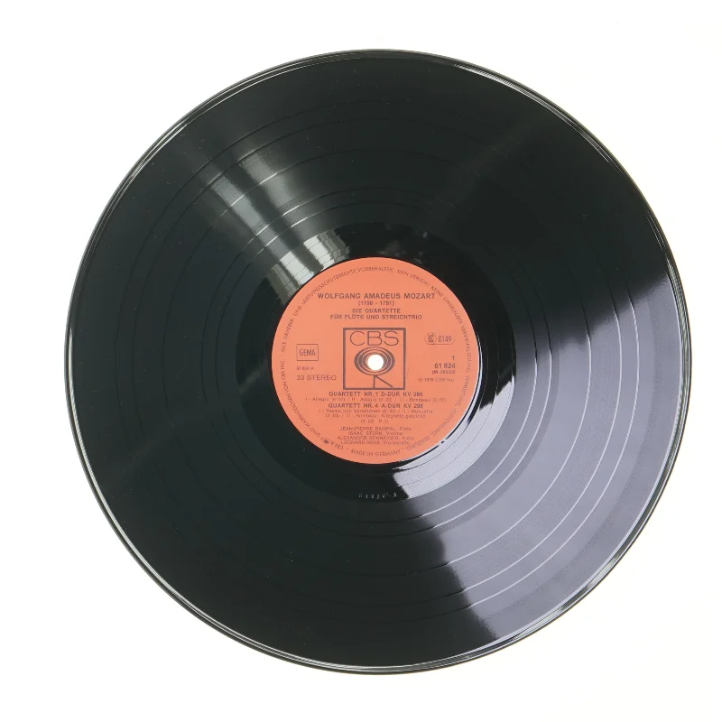 Wolfgang Amadeus Mozart Die Flötenquartette LP fra CBS