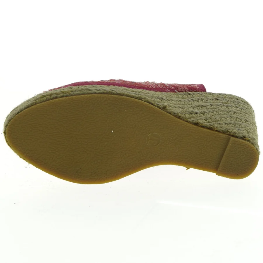 Røde stof wedges sandaler med palietter fra ILSE JACOBSEN Hornbæk (str. 37)