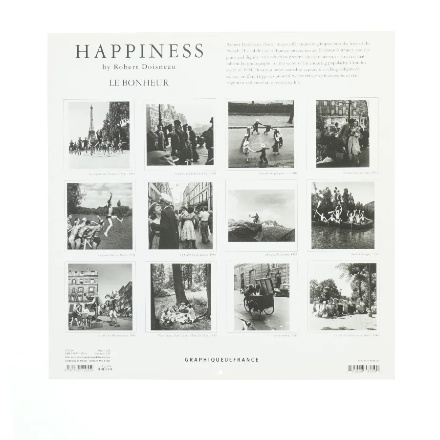 Kalender 2004 af Robert Doisneau fra Graphique de France (str. 30x30 cm)