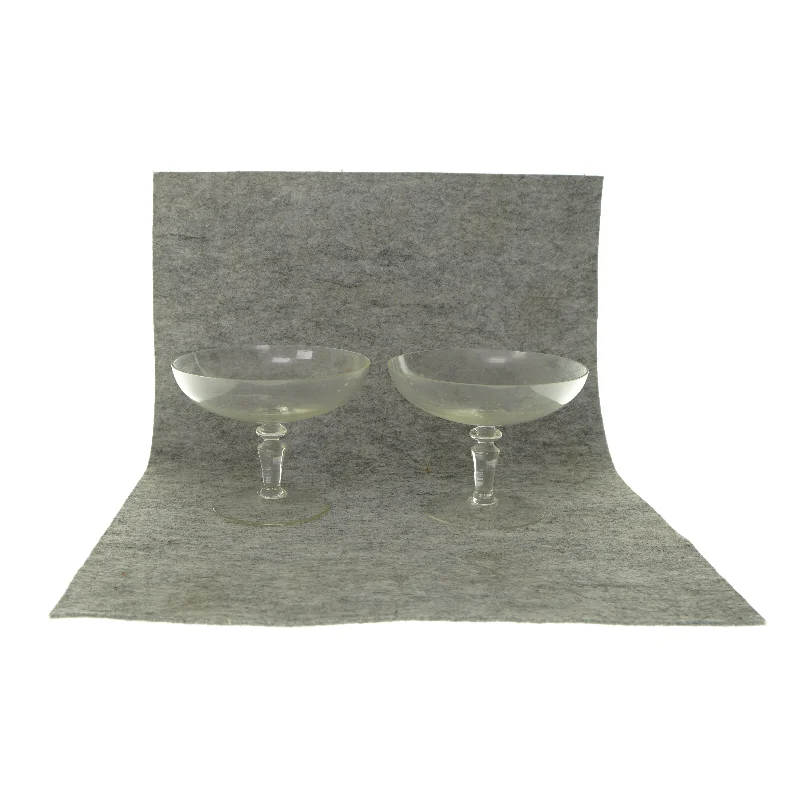 Glasskål på fod (2 stk) (str. HØ: 11x15 cm)