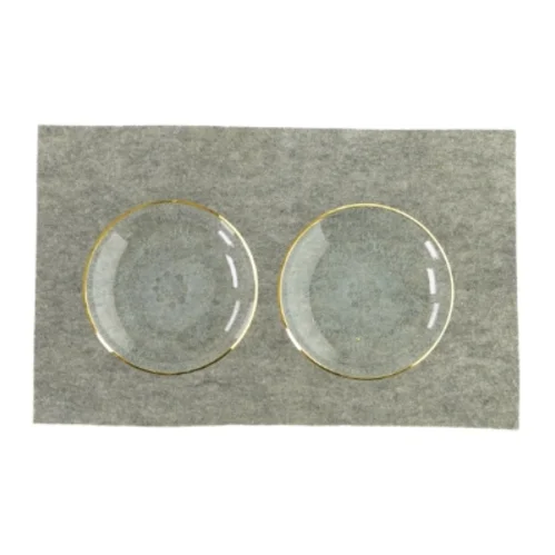 2 glas tallerkner med guldkant fra Ukendt (str. Ø:15)