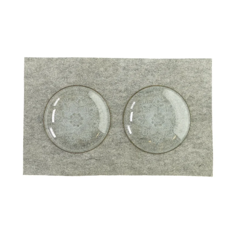 2 glas tallerkner med guldkant fra Ukendt (str. Ø:15)