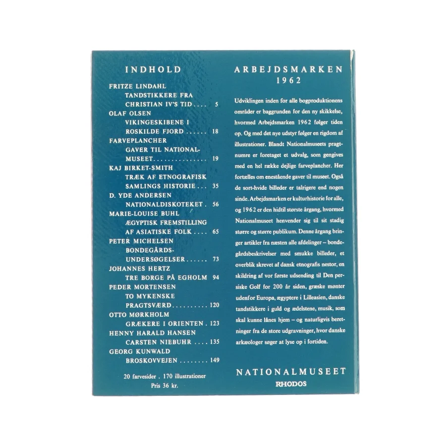 Nationalmuseets Arbejdsmark 1962 (Bog)
