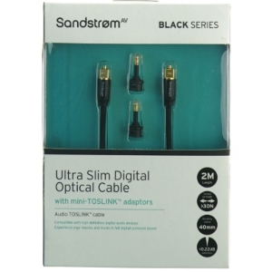 Sandstrøm Ultra Slim Digital Optisk Kabel med mini-TOSLINK adaptere fra Sandstrøm (str. 20 x 14 cm)