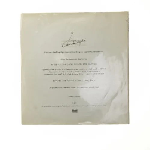 Felix Mendelssohn LP plade fra Bastei