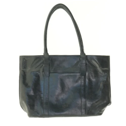 Sort læderhåndtaske fra Belsac (str. 28 x 42 x 10 cm)