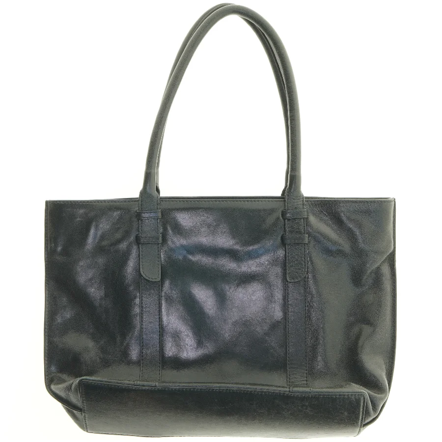 Sort læderhåndtaske fra Belsac (str. 28 x 42 x 10 cm)
