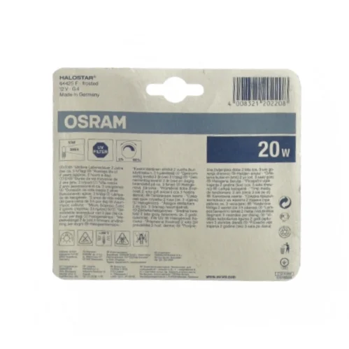 Halogen pære (2 stk) fra Osram (str. 20W)