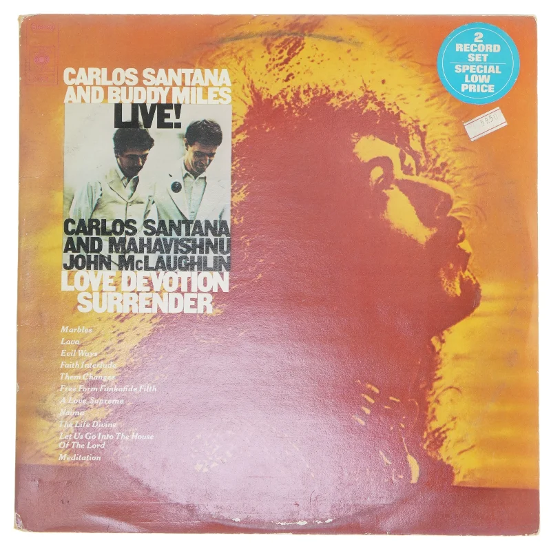 Carlos Santana & Buddy Miles Live double LP fra CBS
