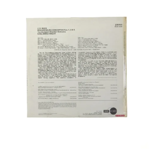 J.S. Bach Brandenburg Concertos LP fra Decca