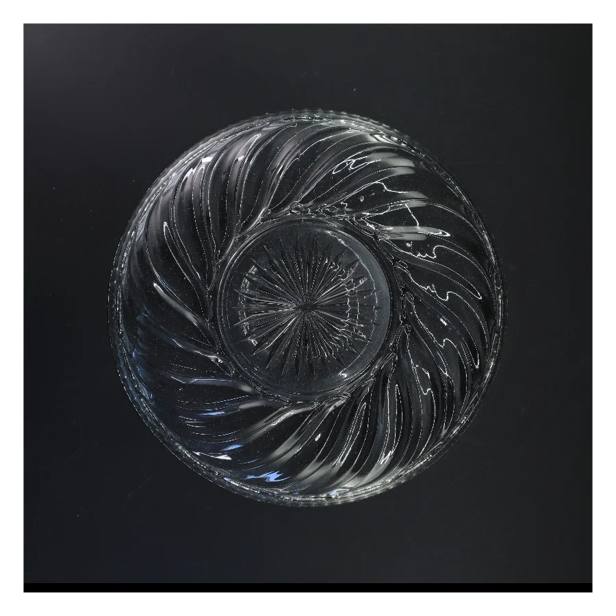 Glas fad med mønster (str. Ø 29,5 cm)