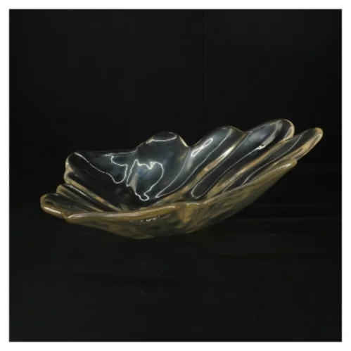 Glas skål i bladform (str. 35 x 25 cm)