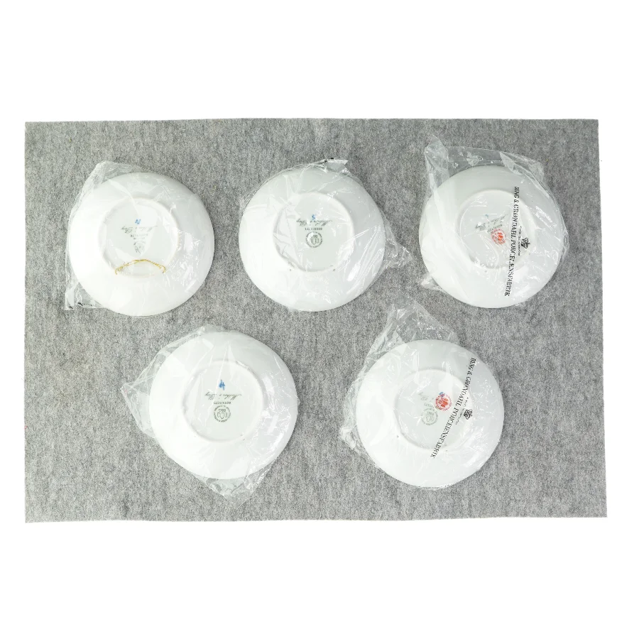 Tallerkner med mønster (5 stk.) fra B&Gd (str. Ø:16cm)