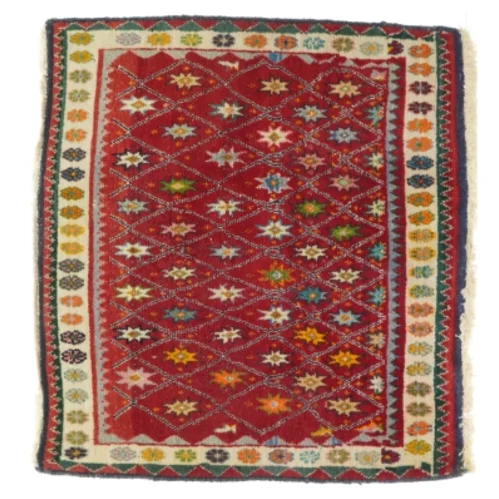 ægte tæppe med mønster  (str. LB:66x63cm)