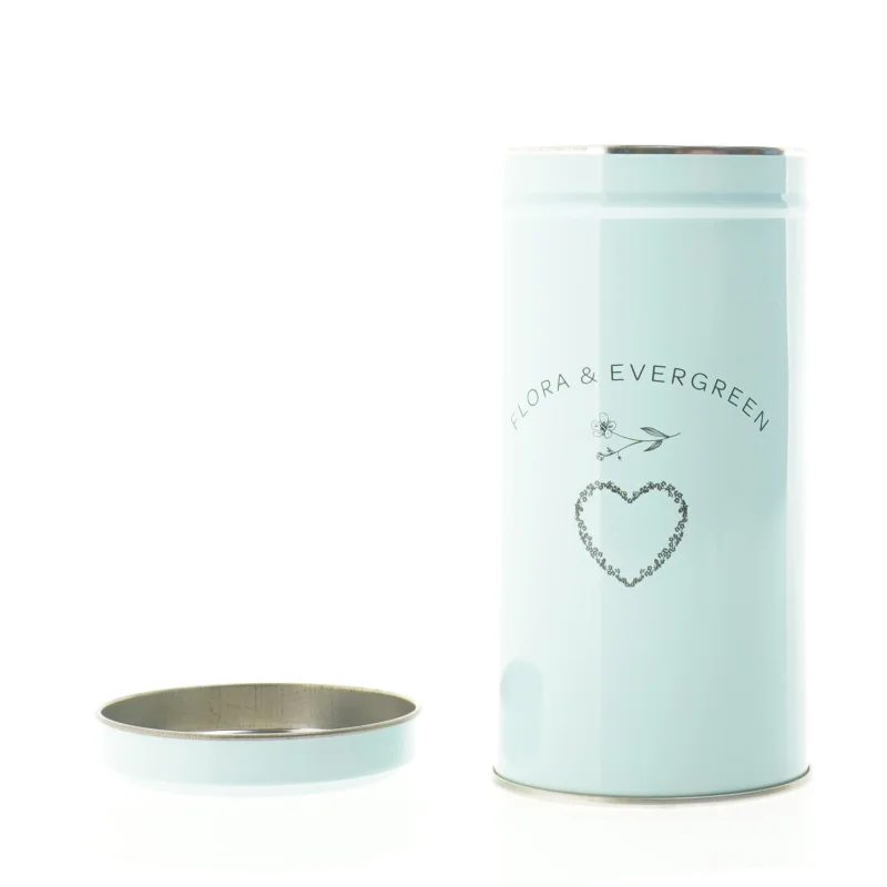 Metaldåse med låg fra Interflora (str. 17 x 9 cm)