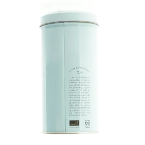 Metaldåse med låg fra Interflora (str. 17 x 9 cm)