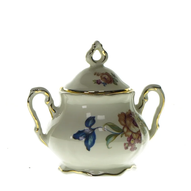 Sukkerskål med blomsteråprint fra Bucka&Nissen (str. HØ:14x11cm)