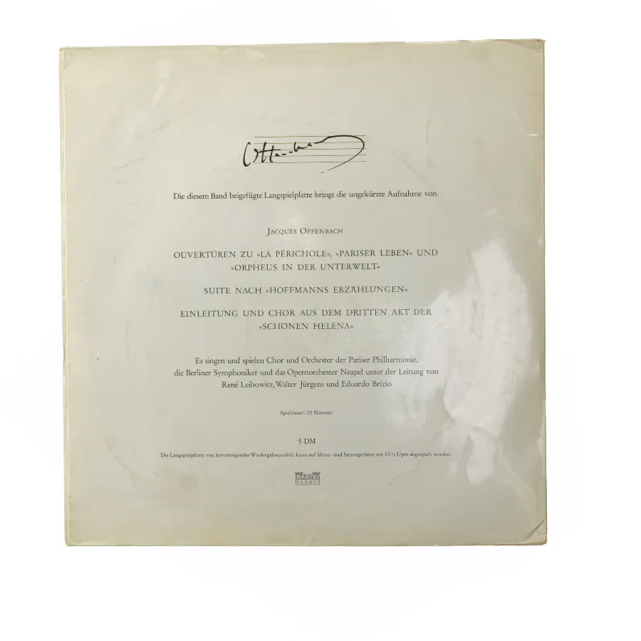 Jacques Offenbach vinylplade fra Bastei