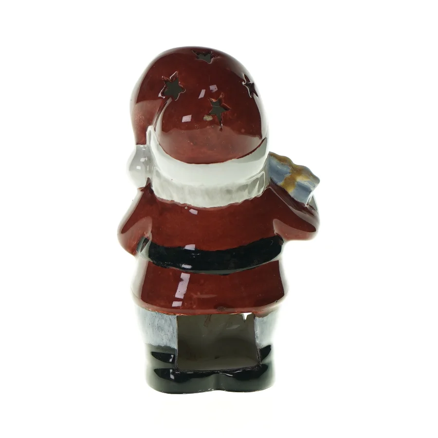 Dekorativ julemandsfigur med lys fra Ukendt (str. LB 25x9cm)