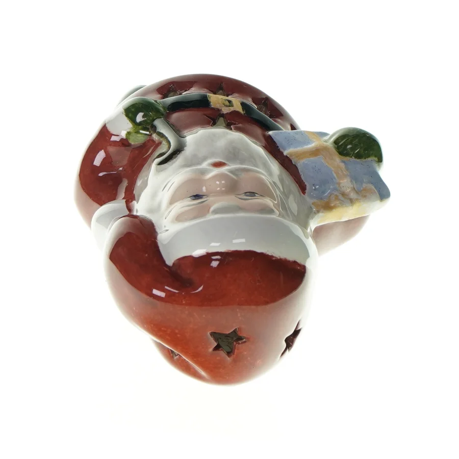 Dekorativ julemandsfigur med lys fra Ukendt (str. LB 25x9cm)