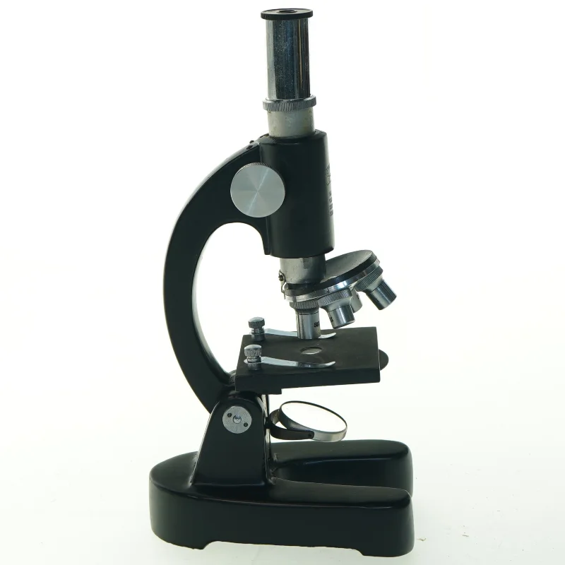 Vintage mikroskop med trækasse fra EriksOptik (str. 21 cm)